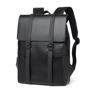Черный кожаный мужской рюкзак из натуральной кожи, дорожная сумка, повседневный рюкзак для модной школы, Большой ноутбук, Мягкая кожа, 14 Рюкзак
