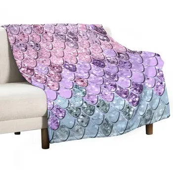 Чешуя русалки с блестками для девочек-единорогов # 1 (искусственный блеск) #блестящий # пастельный # декор # арт-плед диван